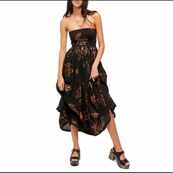 Free People Dresses & Skirts - Free People Baja Babe midi dress in dark combo